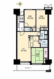 サーパス鳥取駅前 3LDKの間取図画像