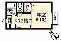 イストワール 1Kの間取図画像