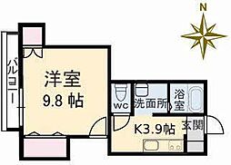 TMKビル 1Kの間取図画像