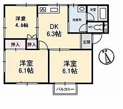 コーポRORO 3DKの間取図画像