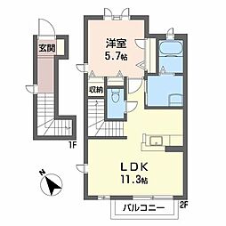 アレグリア 1LDKの間取図画像