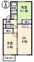 コルキスS 2DKの間取図画像