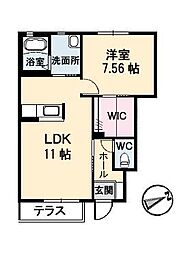 シャーメゾン・アーク 1LDKの間取図画像