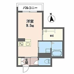 チェルシー 西津田 West ワンルームの間取図画像