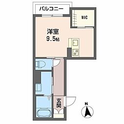 チェルシー 西津田 West ワンルームの間取図画像