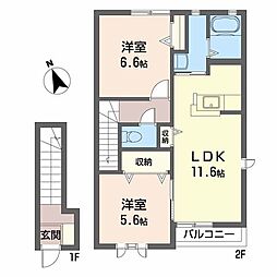シャーメゾン大山 2LDKの間取図画像