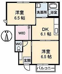 ミモザ1 2DKの間取図画像