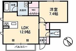 フォンテーヌ2 1LDKの間取図画像
