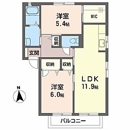 ベアーレC 2LDKの間取図画像