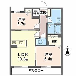 タムタムグラン 3階2LDKの間取り
