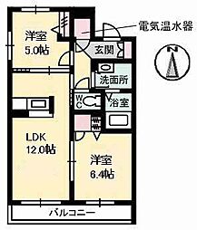 タムタムグラン 2階2LDKの間取り
