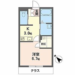 グランベレオ千代田 1Kの間取図画像