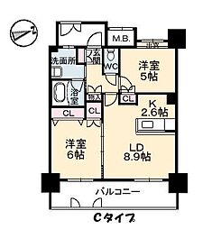 グランマスト西条広大前 2LDKの間取図画像