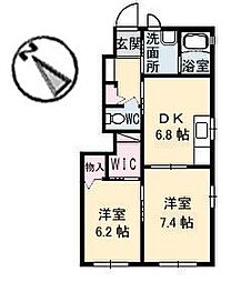 コートベアー 2DKの間取図画像