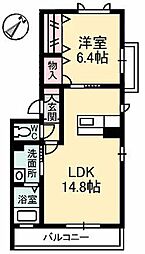 グランドマスト高須 1LDKの間取図画像