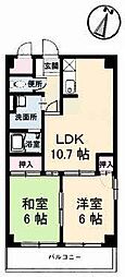 ピースマンションM・1 2LDKの間取図画像