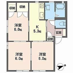 ブルックナー洋光台 3Kの間取図画像