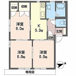 ブルックナー洋光台 3Kの間取図画像
