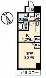 ジョルニフェリーチ 1Kの間取図画像