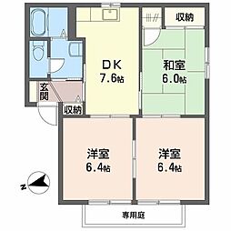 フォーレス東昭和B 3DKの間取図画像