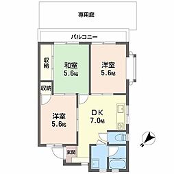 コーポ桧垣 3DKの間取図画像