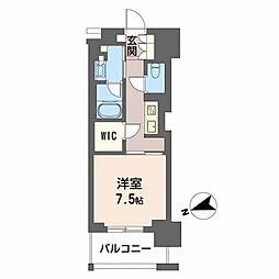 ザ・十日市プレイス 1Kの間取図画像
