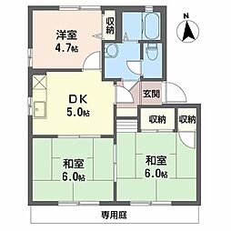 コーポ江田島A 3Kの間取図画像