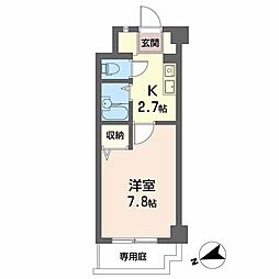 JRBハイツ横川 1Kの間取図画像