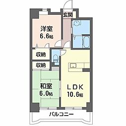 メゾン観音EX 2LDKの間取図画像