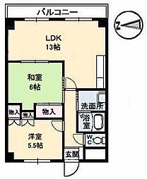 シェソワホリオ 2階2LDKの間取り