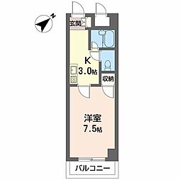 ファミーユ對重 5階1Kの間取り