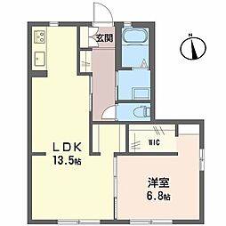 ラウンド・ヒルズ 1LDKの間取図画像