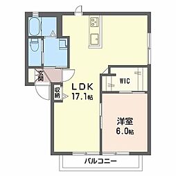 コーポ松浦2 1LDKの間取図画像