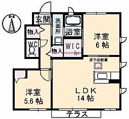 フィオレンテB 2LDKの間取図画像