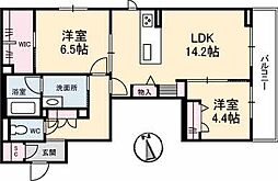 ハイムK 2LDKの間取図画像