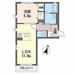 CasaGrace 1LDKの間取図画像