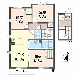シャルマンS 3LDKの間取図画像