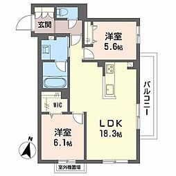 プライムフェルトII 2LDKの間取図画像