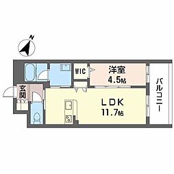 リアルエステート東原タワー 1LDKの間取図画像