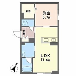 テラ五日市駅 1LDKの間取図画像