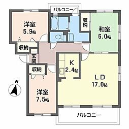 メゾン海老園DX 3LDKの間取図画像