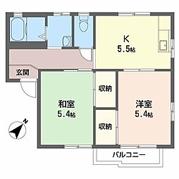 タウニィ平良 2Kの間取図画像
