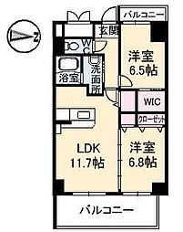 ヴィラージュ緑井 2LDKの間取図画像
