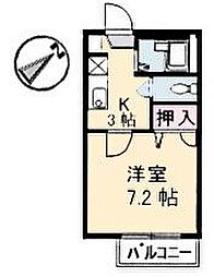 セフィラかわさき 1Kの間取図画像