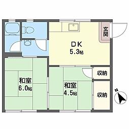平川アパート 2Kの間取図画像