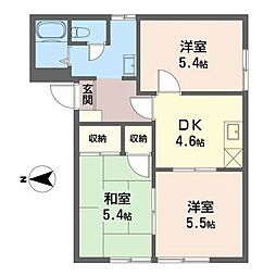 グレイス遠石 3DKの間取図画像