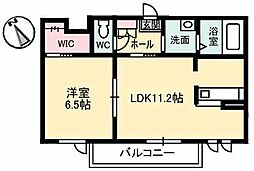 レフィナード平和通り 1LDKの間取図画像