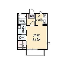 シャーメゾンT&N 1Kの間取図画像