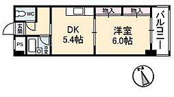 メゾンブランシェ 1DKの間取図画像