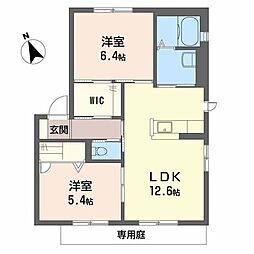 シェソアB 2LDKの間取図画像